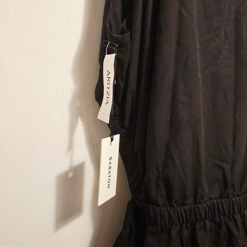 Babaton Cella Poplin Dress by Aritizia NWT Black, cut out maxi lined size large - Picture 3 of 9
